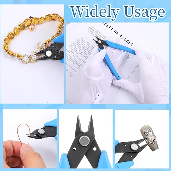 1 Pc Manicure Nail Pliers for Rhinestones, Rhinestone Remover Blue Nails Gem Tool, Diy Tool Nipper Metal Nail Art Scissors Wire Cutter Nails Art Accessories