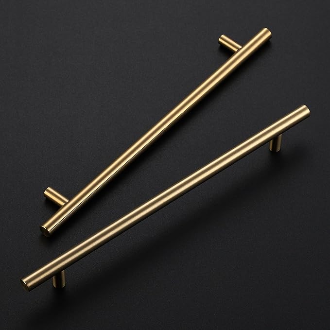 JOY DECOR 5 Pack Champagne Bronze Cabinet Pulls ??11-3/10 Inch Length, 8-3/4 Inch (224mm) Hole Center ??Stainless Steel Kitchen Cabinet Handles for Drawer and Cupboard
