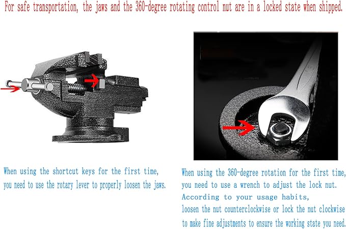 MYTEC Bench Vise or Table Vise, multifunctional jaw, multi-functional Combined Vise with Quick Adjustment, Universal Rotate 360째 Work Clamp-On Vise, 3.3" black
