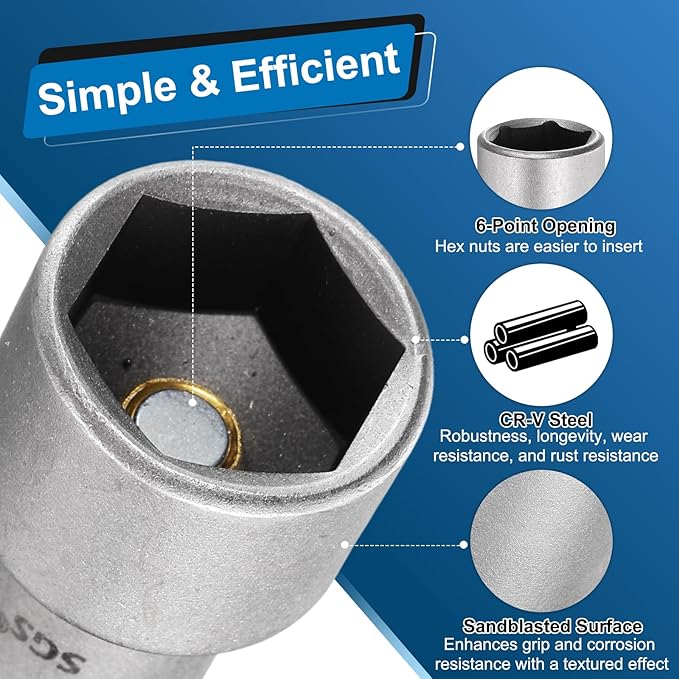 HARFINGTON 2pcs Nut Driver Drill Bit 17mm Metric Socket 1/4" Hex Shank 5.91" (150mm) Long Magnetic 6-Point Sockets Quick Change CR-V Steel Bolt Setters for Power Drill Drivers