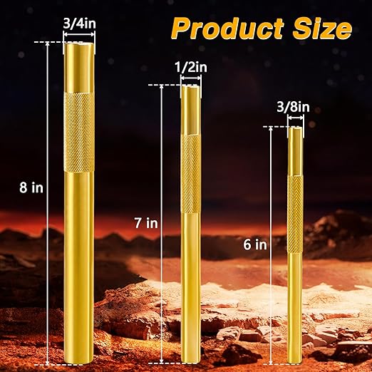 3PCS Brass Pin Punches, Brass Punch Set, Non-Sparking Brass Drift Punch Tool, 3/8??1/2??3/4??Brass Punch Hand Tool, Drift Pin Set for Vehicles and Home Use