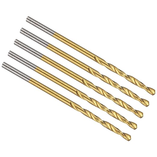PATIKIL 1.5mm Drill Bit, M42 8% Cobalt High-Speed Steel Jobber Straight Shank 135° Titanium Nitride (TiN) Coated for Hard Metal Stainless Steel - 5 Pack