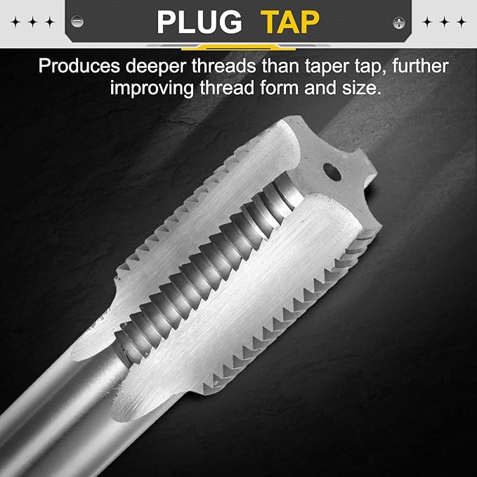 uxcell Hand Plug Tap M35 x 3.5 H2 Metric Thread Plug Style Taps Straight Flute Screw Tapping Threading Tool High Speed Steel HSS6542