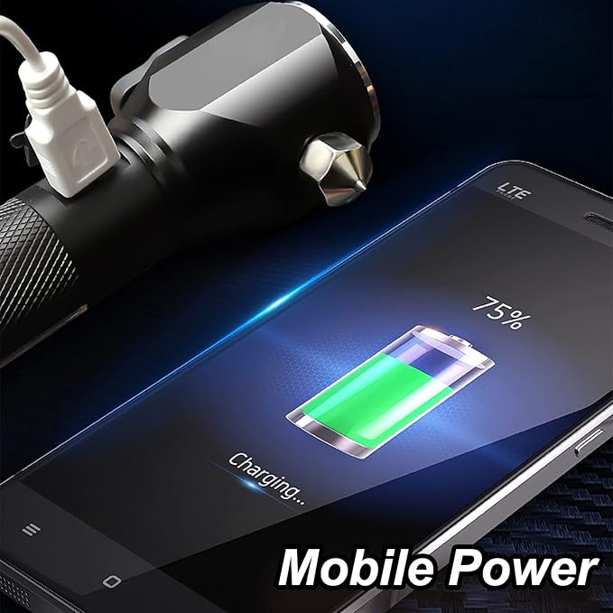Car Glass Breaker Hammer with Flashlight, Multi-Function Rechargeable Emergency Escape tools with Window Breaker and Seatbelt Cutters,Bright Solar Torch竊?RescueAlarm Rescue, Strobe SOS Beacon