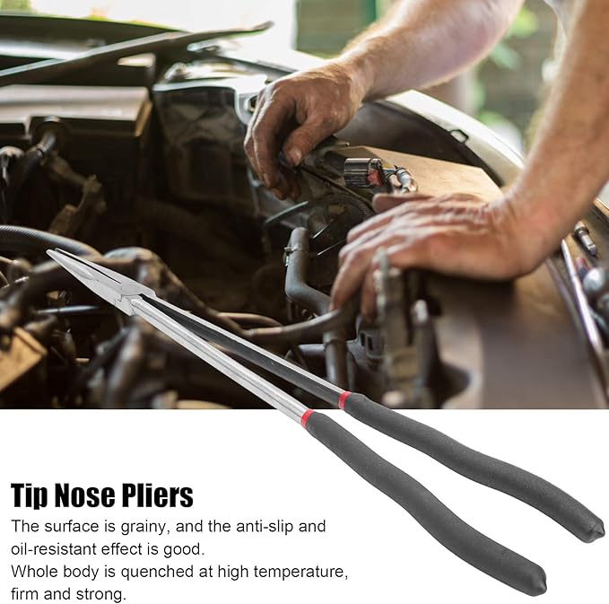 16in Long Needle Nose Pliers, Long Reach Pliers, Duckbill Plier with Handle for Narrow Spaces and Limited Areas