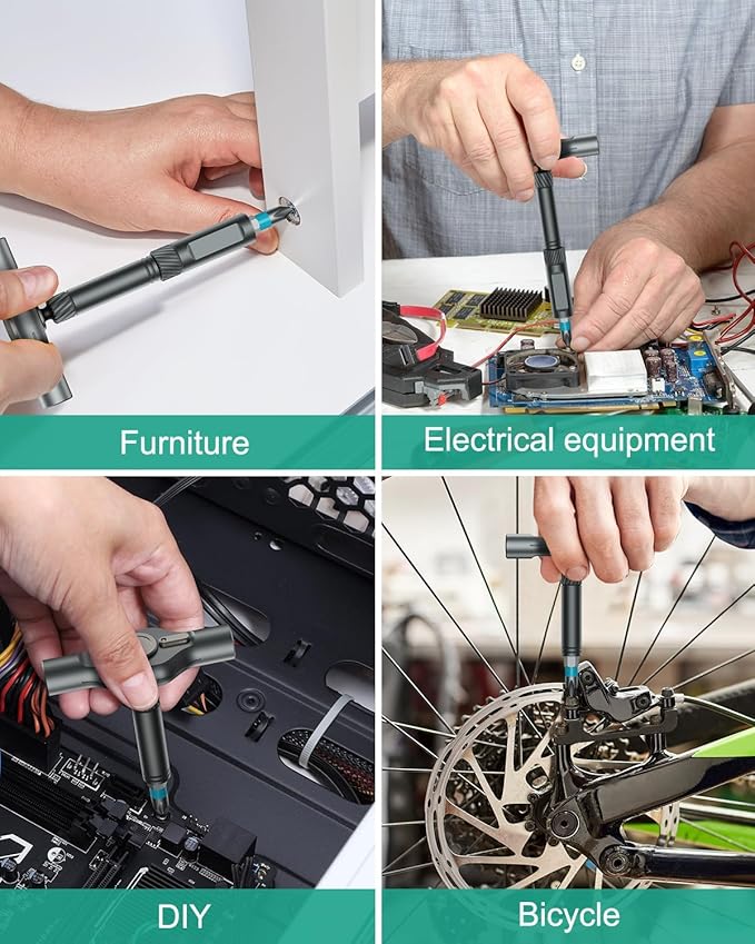 ORIA 24 in 1 Ratchet Screwdriver Set, Magnetic Screwdriver Kit, DIY Repair Tool Kit, Detachable Assembly T Handle, Portable Case for Bicycle, Furniture, Electronics, DIY