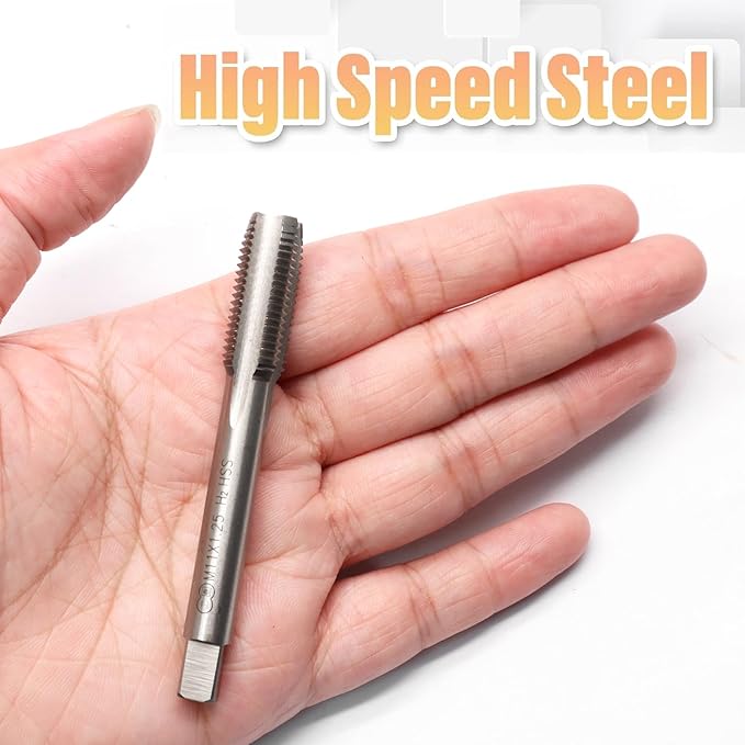 Qjaiune M11x1.25 Tap, M11 Metric Thread Right Machine Tapping Tool, HSS Thread Milling Taps (M11 x 1.25)