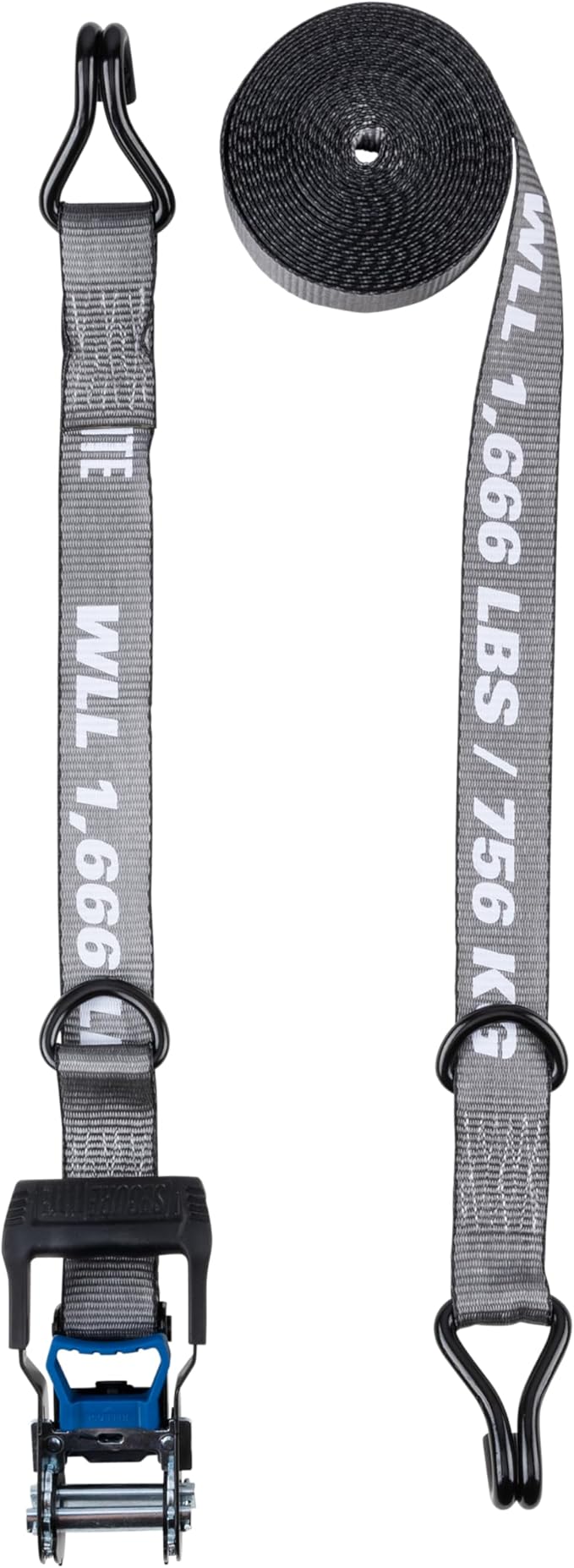 Secure Tite 1-1/2??x 20??Tie Down Ratchet Straps, Ratchet Tie Down Straps, Double J-Hook, 1667 lbs Working Load Limit, 5000 lbs Break Strength,(Pack of 16)