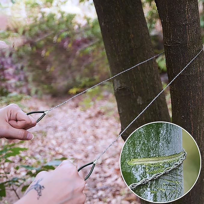 Emergency Wire Saw, 6 Pcs Steel Wire Saw Scroll Travel Wire Rope Cable Survival Wire Hand Pocket Rope Chain Saw for Cutting Wood Bone Rubber Plastic