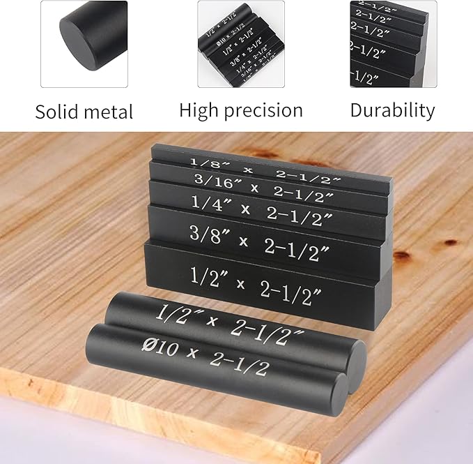 Setup Blocks Height Gauge Set, 7pcs Precision Aluminum Setup Bars for Router and Table Saw Accessories Woodworking Set Up, Bars Include Laser Engraved Size Markings