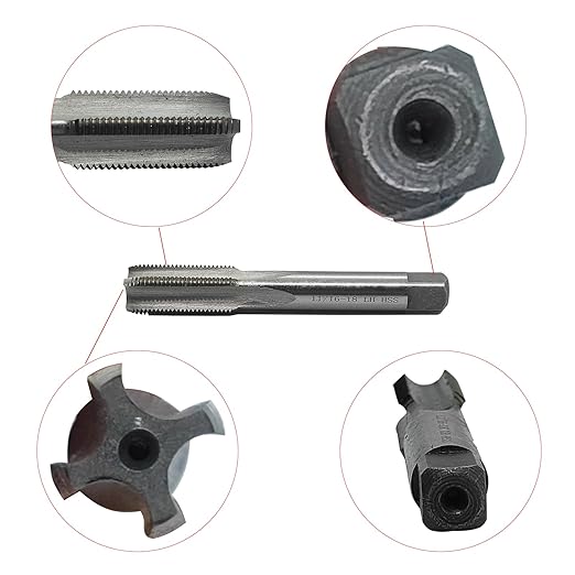 Lzcdelyxiao 11/16"- 18 Left Hand Straight Flute Thread Tap Machine Tap 11/16-18 TPI Nominal Diameter 11/16" Thread Per Inch 18 Fin Thread UNS Thread High Speed Steel HSS W6542