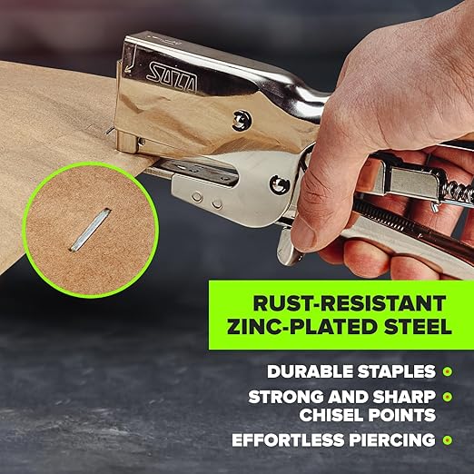 IDL Packaging Heavy Duty Staples for Plier HSP-12 - 7/16" x 1/4" x 0.04" (1 Box, 5000 Pcs) - Non-Rusting Stainless Steel & Zinc-Plated Steel Industrial Staples