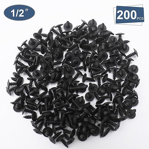 200pcs #8 횞 1/2??Modified Truss Head Wood Screws, Phillips Drive, Black Wood Screws, Screws with Screwdriver Bit