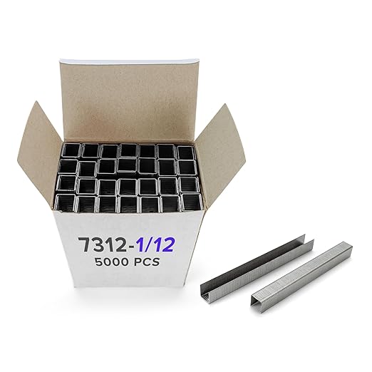 IDL Packaging Heavy Duty Staples for Plier HSP-12 - 7/16" x 1/12" x 0.04" (1 Box, 5000 pcs) - Non-Rusting, Durable Industrial Staples - Zinc-Plated Steel
