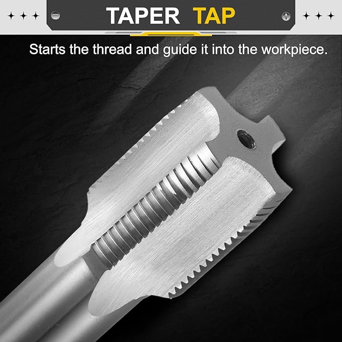 uxcell Hand Taper Tap M30 x 2 Metric Thread Taper Style Taps Straight Flute Screw Tapping Threading Tool High Speed Steel HSS6542