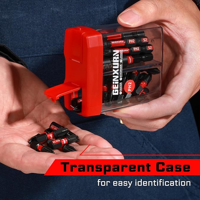 Impact #2 Phillips Screwdriver Bits Set,43 Pcs Magnetic PH2(1" and 2") S2 Steel Driver Bits with Storage Colorful Box