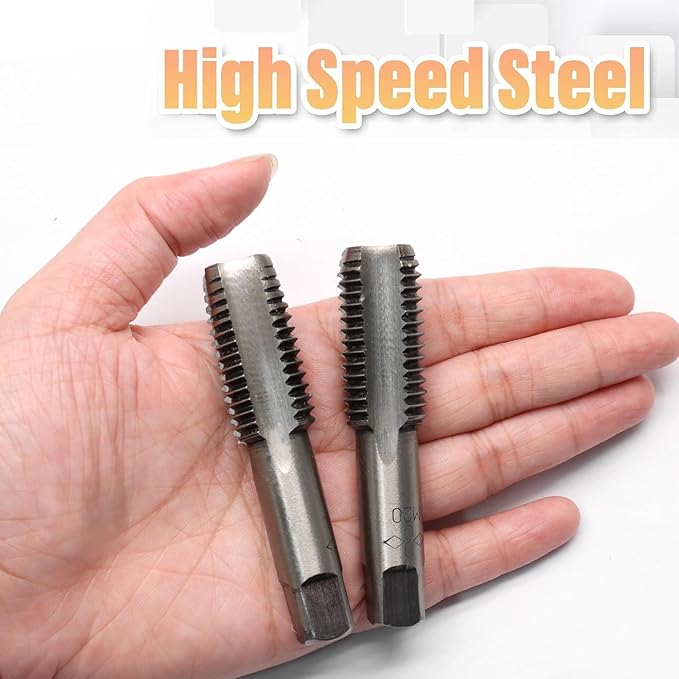 Qjaiune 2pcs M20x2.5 Tap, M20 Metric Thread Right Hand Tapping Tool, HSS Thread Milling Taps (M20 x 2.5, 1 Pair)
