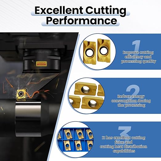 APMT1604PDER-M2 Carbide Milling Inserts, PVD Coated Indexable Milling Inserts Turning Inserts, Carbide Milling Cutter for BAP400R Tool Holders Processing Hard Steel Parts, 10Pcs