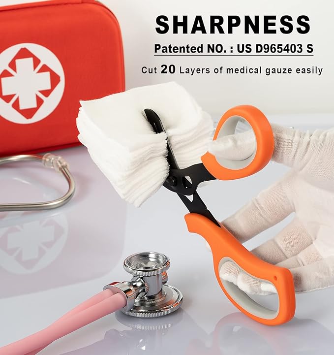 MEUUT 2 Pack Medical Scissors Trauma Shears -8 inch Patented Bandage Scissor Heavy Duty Surgical Grade EMT Scissors for EMT Workers Doctors Nurses