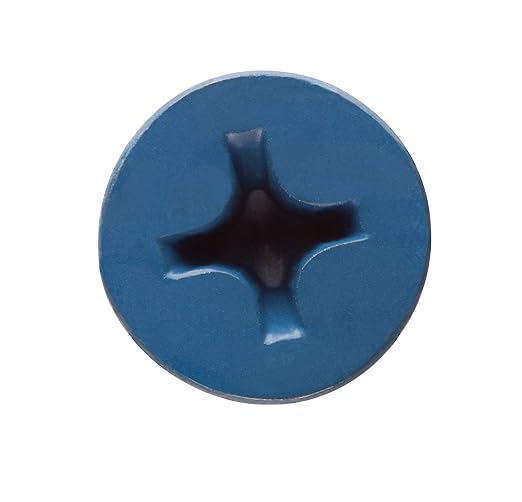 CONFAST 1/4" x 1-1/4" Blue Flat Phillips Concrete Screw Anchor with Drill Bit for Anchoring to Masonry, Block or Brick (100 per Box)