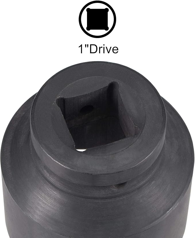 uxcell 1-Inch Drive 60mm 12-Point Impact Socket, CR-MO Steel 84mm Length, Standard Metric Sizes