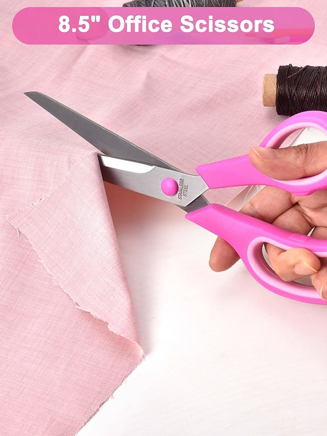 Craft Scissors Set of 4, Scissors All Purpose, Sharp Blades, Ergonomic Semi-Soft Rubber Grip, Suitable for Office, Home, School, Sewing, Fabric, Art Craft Supplies, 9.6", 8.5", 6.4", 5.5"