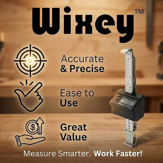 Wixey Digital Planer Gauge – Electronic Digital Readout & Thickness Measuring Tool – Accurate Calibration & Digital Dimensions – Perfect Portable Planer Accessory for Woodworking Upgrade
