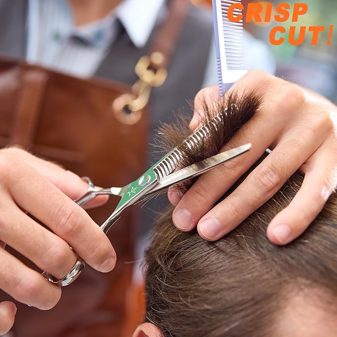 High-end Professional Hair Cut Thinning Scissors Hair Cutting Teeth Shears Barber Hairdressing Texturizing Scissor Extremely Very Sharp 6 Inch Stainless Steel Alloy For Men Women Salon& Home