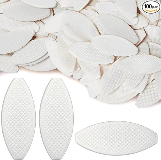 100 Pcs Biscuit Joiner Tool PVC Biscuits Plastic Self Clamping and Gripping Plates for Woodworking Composite Deck Fixed Door Frame Furniture Framing (Checked)