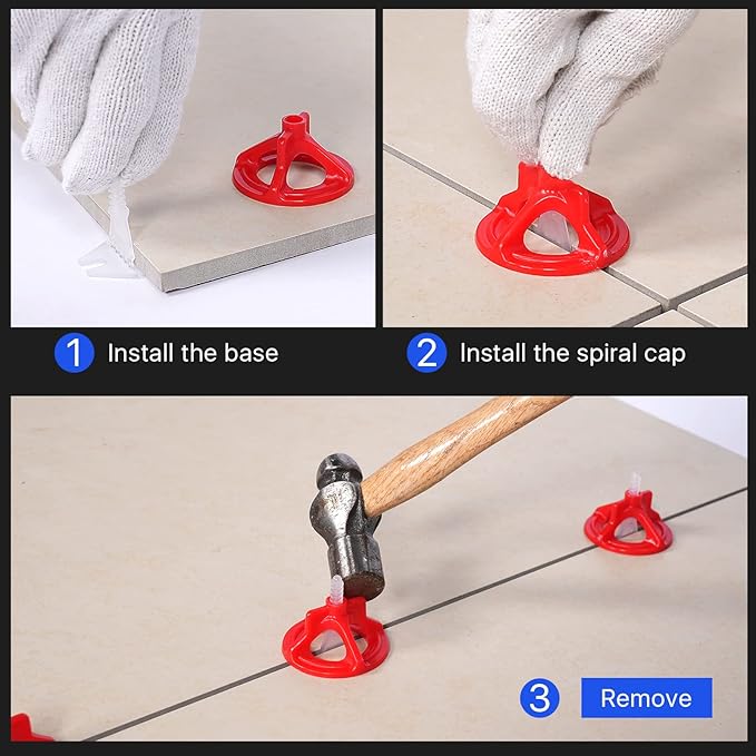 Professional Tile Leveling System Kit竊똀nti-Loosening Spacers/Wall, Bathroom Tiling - 1/32" Precision Alignment & Grout Spacing Tools(2000base, 1/32)