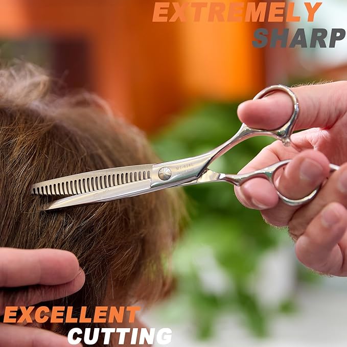 High-end Professional Hair Thinning Scissors Hair Cutting Teeth Shears Barber Hairdressing Texturizing Scissor Extremely Very Sharp 6.25 Inch Stainless Steel Alloy For Men,Women,Salon & Home