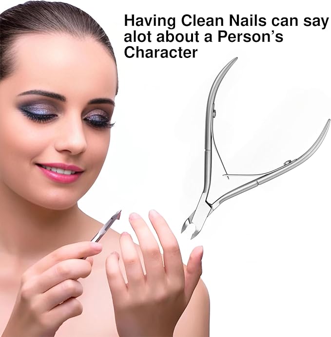 UM Supplies Cuticle Trimmer | Hangnail Remover | Extremely Sharp | Professional Cuticle Nippers | Stainless Steel | Cuticle clippers | Pedicure Manicure Tool (jaw 14) (Double Edge)