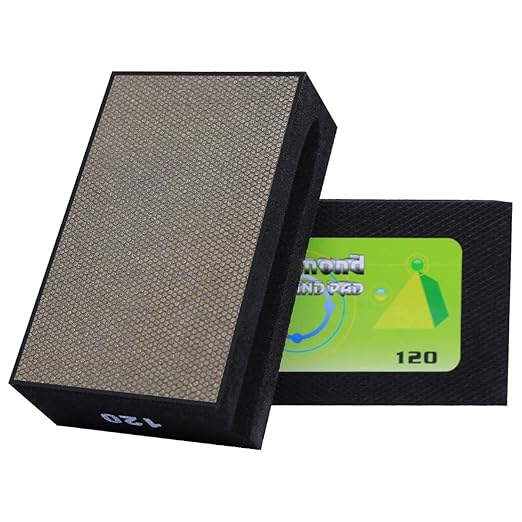 Diamond Hand Polishing Pads 120 Grit Sanding Blocks Foam Backing for Tile Stone Marble Concrete Ceramics Granite Glass Wet Dry 1PCS(Grit-120)