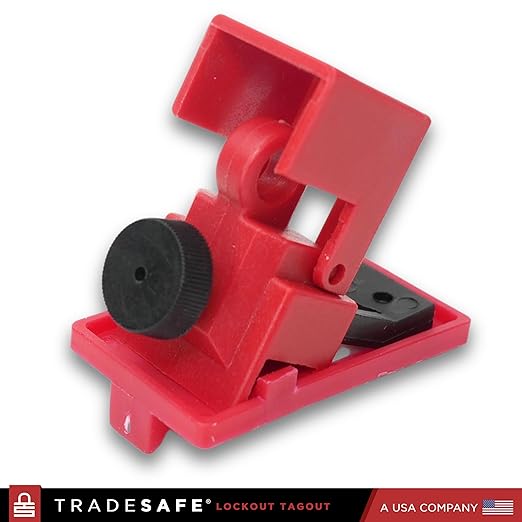 TRADESAFE Circuit Breaker Lockout Device, 10 Pack, 120/277 Volt, Clamp-on Single Pole Breaker Lock Out Device, OSHA Compliant, Premium Grade, Medium