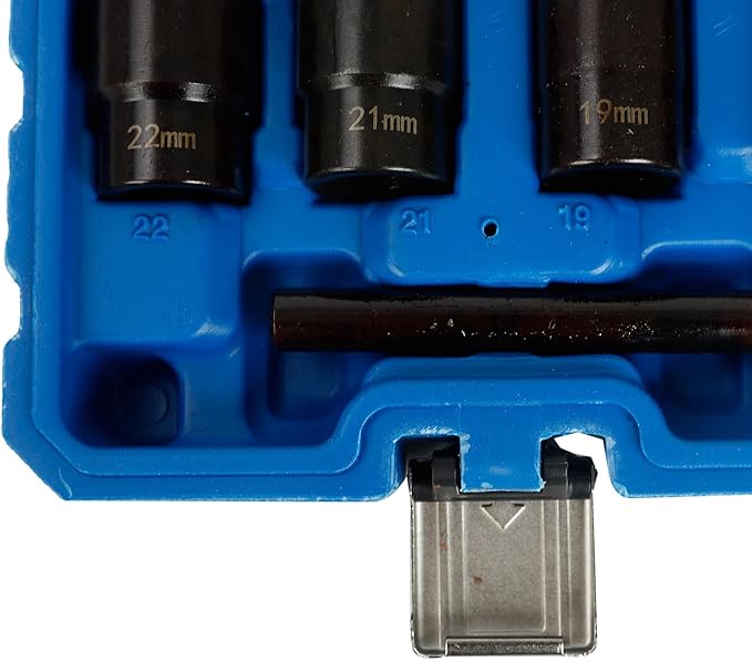 5 Pc Twist Socket Set 4 Damaged Worn Lug Nut and Lock Remover 17 19 21 22mm; 1/2" Drive