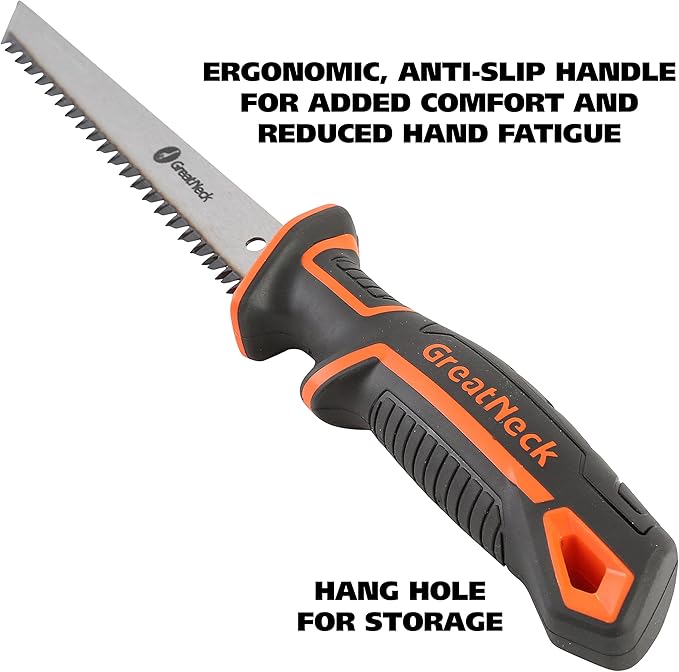 GreatNeck 74028 Single Edge Jab Saw and Sheath, Drywall Saw Tool, Sheetrock Saw, Includes Drywall Saw Cover, Ergonomic Handle