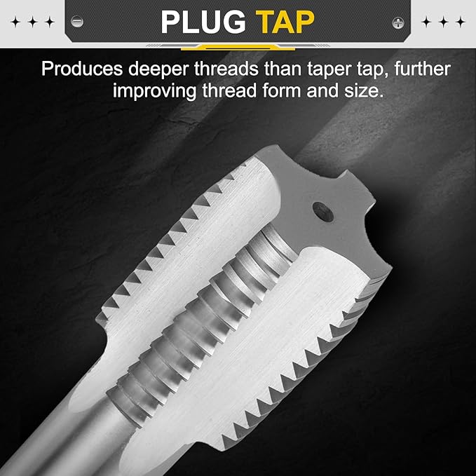 uxcell Hand Plug Tap M48 x 5 H2 Metric Thread Plug Style Taps Straight Flute Screw Tapping Threading Tool High Speed Steel HSS6542