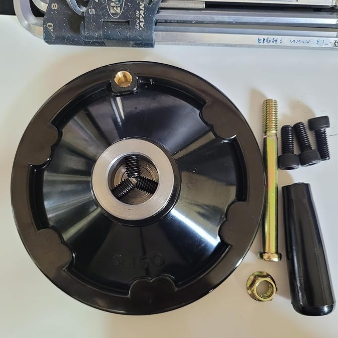 OD 6" Ultimate Handwheel for 1" Shaft or Smaller, Fit All Shafts 1" or Under ??Easy Install with Set Screw & M10 Revolving Handle, Table Saw Band Saw Milling Lathe Drill Press Tailstock Replacement