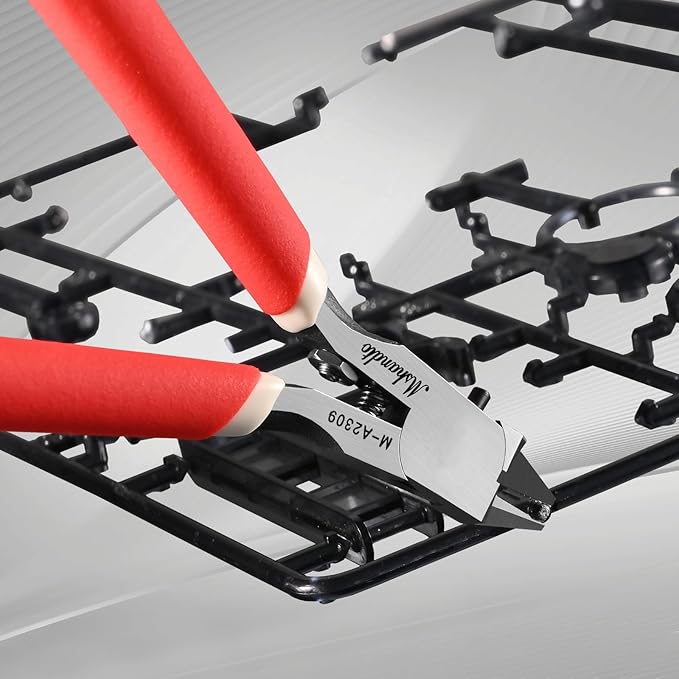 Model Nippers 4.8" Ultra Thin Single Blade Gundam Nippers, Sprue Cutter Hobby Nippers, Model Kit Nippers for Plastic Gunpla Model Building Professional Nipper Case & Mineral White Oil