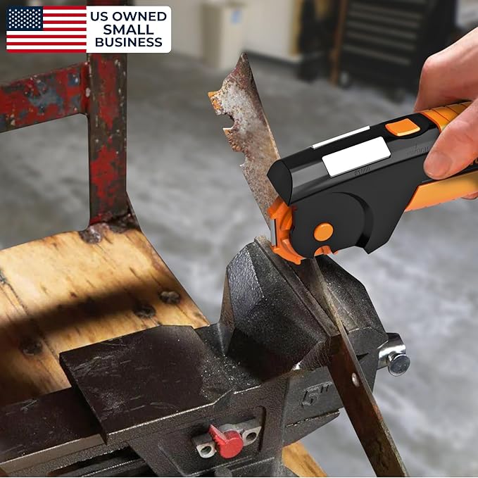 Orange Ninja 7-in-1 Garden Tool & Knife Sharpener ??Sharpens Pocket Knives, Axe, Hatchet, Machete, Pruner & Shears ??One Tool for All Your Outdoor Blades by Sharp Pebble