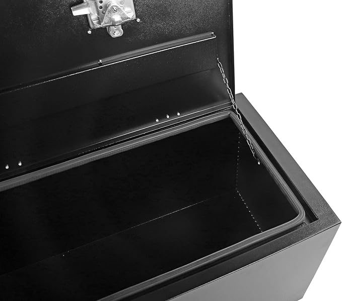 48 Inch Steel Tool Box with T-Handle Latch, Underbody Storage Truck Bed Organizer Toolbox for Trailer Pickup RV, Job Tool Chest, 48 X 18 X 18 Inch, Black