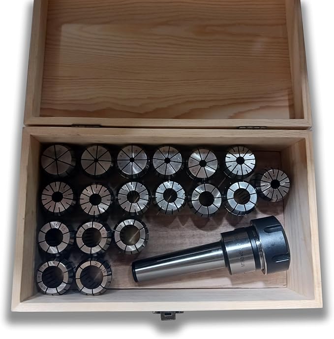 Collet Chuck Hand for Lathe MT3-ER32 M12 and ER32 Collet Chuck Set (18 Piece)