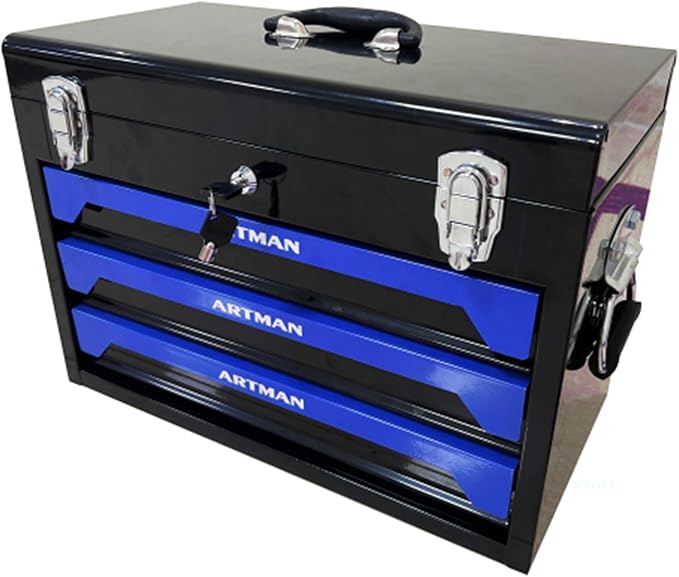 Campfun 439PCS Tool Set, Mechanic Tool Set for Home, Tool Box Set 4-Tier Socket Wrench Ratchet Plier Nails, Home Tool Set Mechanics Kit with 3 Drawers Organizer for Adults Man Handyman, Blue