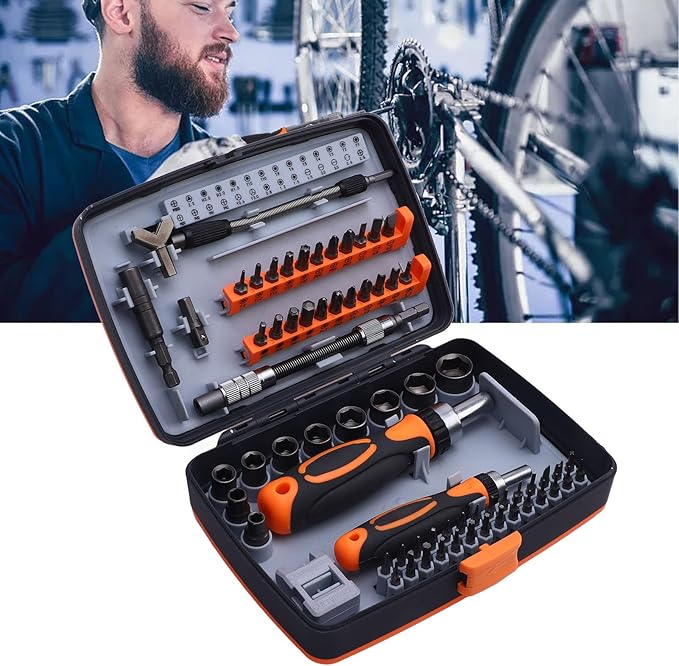 Ratcheting Screwdriver Set, 68 in 1 Socket Set and Magnetic Screwdriver Bit Set with Ratcheting Handle, Extension Bar, Storage Case, for electronic products, household appliances