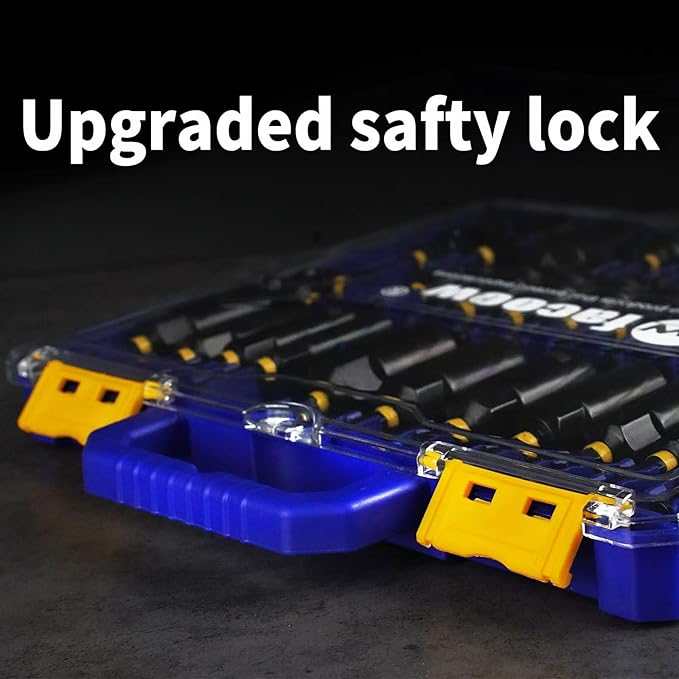 55PCS Impact Nut Driver Set, Magnetic Nut Driver Set for Impact Drills and Premium Deep Drivers, Wing Nut Setters, 1/4'' Quick Change, Bit Extension, S2 Steel Bits, Pivoting Nut Setter