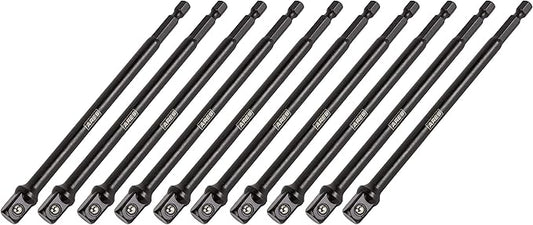ARES 70388-10-Piece 3/8-Inch Drive 6-Inch Impact Grade Socket Adapter Set - Extensions Turn Power Drill into High Speed Nut Driver
