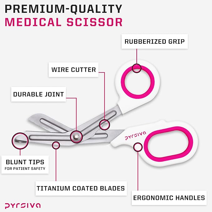 Trauma Shears ??7.5" Titanium-Coated Stainless Steel Bandage Scissors for Nurses, EMTs & Doctors | Professional Medical Shears for First Responders & Wound Care