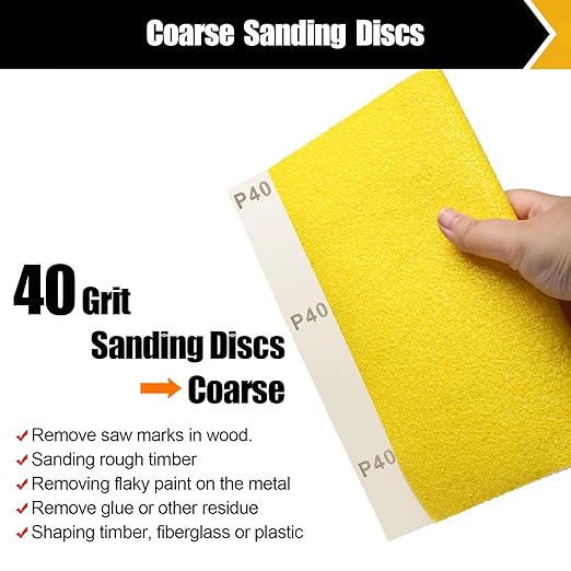 40 Grit Sand Paper, 12Pcs Sandpaper Assortment Sandpaper for Wood Metal Furniture Hand Sander Sand Paper Set Sandpaper Sheets Cut for Use 9" x 11"/12 Sheets