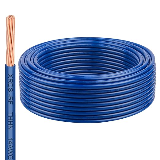 14 AWG THHN Stranded Bare Copper Wire 50FT Grounding Wire, Electrical Wire, 600V Rated Building Wire, Ideal for Panel Wiring, Grounding, Lighting Circuits, Control Systems