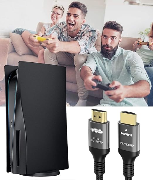 10K 8K 4K HDMI Cable 48Gbps 8 FT, Certified Ultra High Speed HDMI짰 Cable 4K 240Hz 144Hz 120Hz 8K60Hz 0.01ms HDR10+ eARC HDCP2.3 Netflix Roku TV PC Monitor Projector PS5 X-Box